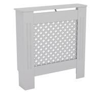 Vida Designs Oxford Cubierta de radiador Blanco - Pequeño - Patrón Cruzado Tradicional para Mejor circulación del Calor - H82xW78xD19cm - MDF Pintado para salón y Pasillo