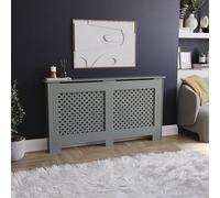 Vida Designs Oxford-Cubierta para radiador (Tablero DM Pintado, tamaño Grande), Color Gris, Madera de ingeniería, Gray, Large