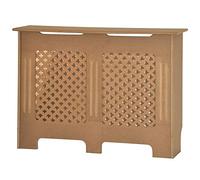 Vida Designs Oxford Cubierta de radiador Unfinished - Mediano - Patrón Cruzado Tradicional para Mejor circulación del Calor - H82xW111xD19cm - MDF sin Pintar para salón y Pasillo