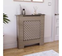 Vida Designs Oxford Cubierta de radiador Unfinished - Pequeño - Patrón Cruzado Tradicional para Mejor circulación del Calor - H82xW78xD19cm - MDF sin Pintar para salón y Pasillo