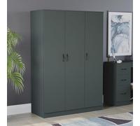 Vida Designs Riano - Armario con Estante y Barra para Colgar, Muebles de Almacenamiento para Dormitorio (Verde Jaspe, 3 Puertas)