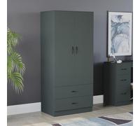 Vida Designs Riano - Armario con Estante y Barra para Colgar, Muebles de Almacenamiento para Dormitorio (Verde Jaspe, 2 Puertas y 2 cajones)