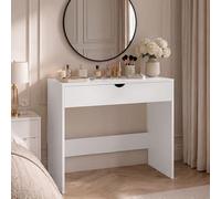 Vida Designs Rivela - Tocador de 1 cajón | Blanco | 75 x 70 x 40 cm | Escritorio de tocador que ahorra espacio | Fácil montaje | Mesa de maquillaje para dormitorio