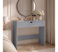 Vida Designs Rivela - Tocador de 1 cajón | Gris | 75 x 70 x 40 cm | Escritorio de tocador que ahorra espacio | Fácil montaje | Mesa de maquillaje para dormitorio