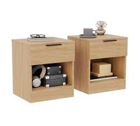 Vida Designs Trega 1 Drawer Bedside Chest Set of 2, Pine