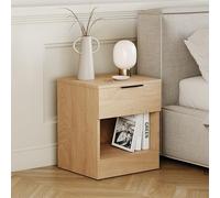 Vida Designs Trega - Mesita de Noche compacta de Pino con 1 cajón, Ahorra Espacio, 41 x 39 x 28 cm, Madera de ingeniería, cajón de Deslizamiento Suave, Mango Negro Moderno, Ideal para Dormitorio y