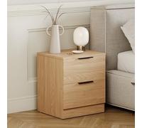 Vida Designs Trega Mesita de Noche compacta de Pino con 2 cajones, Ahorra Espacio, 41 x 39 x 28 cm, Madera de ingeniería, cajones deslizantes, Asas Negras Modernas, Ideal para Dormitorio y habitación