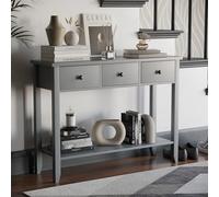 Vida Designs Windsor - Mesa Consola con Estante Inferior, Sala de Estar, Mueble de Pasillo (3 cajones, Gris)