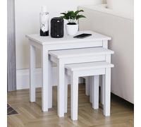 Vida Designs Yorkshire - Juego de 3 mesas Nido para Sala de Estar, mesas auxiliares apilables, Resistentes y fáciles de Montar (Blanco)