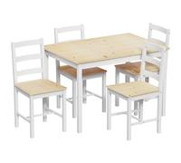 Vida Designs Yorkshire - Juego de Mesa y sillas de Comedor (Blanco y Pino, 4 plazas)