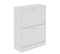 Vida Designs Zapatero con 2 cajones, Organizador de Zapatos, Mueble de Madera, Color Blanco, White, See Description