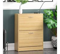 Vida Designs Zapatero con 2 cajones, Organizador de Zapatos, Mueble de Madera de Pino