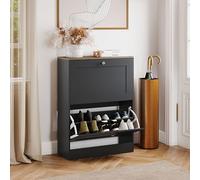 Vida Designs Zapatero de 2 cajones, Negro y Roble