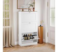 Vida Designs Zapatero de 3 cajones, Blanco y Roble