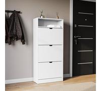 Vida Designs Zapatero de 3 cajones con estante, color blanco