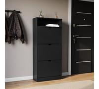 Vida Designs Zapatero de 3 cajones con Estante, Color Negro