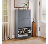 Vida Designs Zapatero de 3 cajones, Gris y Roble