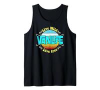 Vida en Furgoneta - Live Wild Live Free - Furgoneta Camper Hippie Vintage Camiseta sin Mangas