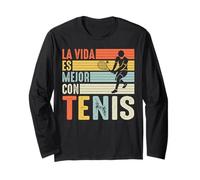 Vida es Mejor con Tenis Entrenador Tenista Jugador De Tenis Manga Larga