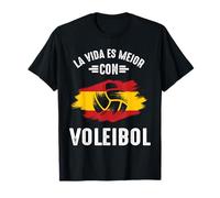 Vida es Mejor con Voleibol voley Volleyball Niño Divertida Camiseta
