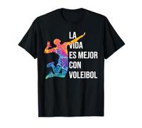 Vida es Mejor con Voleibol voley Volleyball Niño Divertida Camiseta