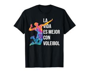 Vida es Mejor con Voleibol voley Volleyball Niño Divertida Camiseta