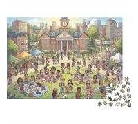 Vida Feliz en el Campus Puzzle 1000 Piezas Adultos Y Niños,Rompecabezas,Premium,14 Años+ Escuela,Deco Pared,Regalo Ideal,Anti-estrés,Relax,Desafío,Reto,Cartón,Educativo 52x38cm