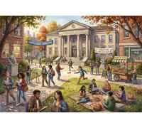 Vida Feliz en el Campus Puzzle De Madera 500 Piezas Adultos Y Niños,Deco Pared,Regalo Ideal,14 Años+ Escuela,Madera,Rompecabezas,Anti-estrés,Relax,Desafío,Reto,Educativo (52x38cm)