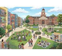 Vida Feliz en el Campus Puzzle De Madera 500 Piezas Adultos Y Niños,Deco Pared,Rompecabezas Escuela,Madera,14 Años+,Educativo,Desafío,Anti-estrés,Regalo Ideal,Relax,Reto (52x38cm)