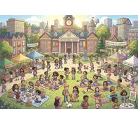 Vida Feliz en el Campus Puzzle De Madera 500 Piezas Adultos Y Niños,Rompecabezas,Desafío,14 Años+ Escuela,Madera,Deco Pared,Regalo Ideal,Anti-estrés,Relax,Reto,Educativo (52x38cm)
