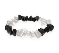 Vida Fuente Plus Cristal de Roca + schörl Negro Turmalina Splitter - Brazalete Pulsera