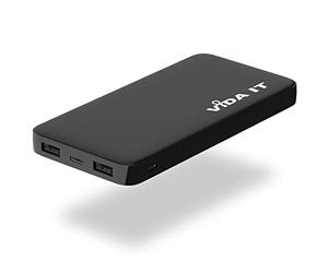 Vida IT 10000mAh Power Bank Fino Bateria Portatil USB-C para iPhone Xiaomi 12 13 Samsung Android Móvil, Batería Externa Larga Duración para Chaqueta Chaleco Calentado Cargador Externo Recargable 5V 2A