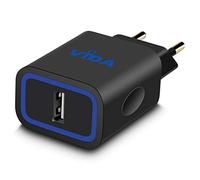 Vida IT VS1 2,4A USB Cargador de Pared Rapido con Cable 3-en-1 Compatible para Móvil Android USB-C Samsung Galaxy Huawei Tablet PC (Negro)