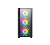 Vida Lucid Black ARGB - Carcasa para Juegos con Cristal Frontal y Lateral, Micro ATX, 4 Ventiladores ARGB Infinity