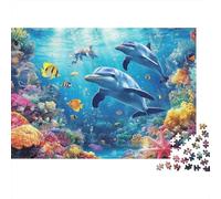 Vida Marina delfín Rompecabezas Imposible,desafío para Adultos Animales Juego Educativo 1000 Piezas Obra De Arte De Juego De para Adultos Y Niños 70x50cm/1000pcs