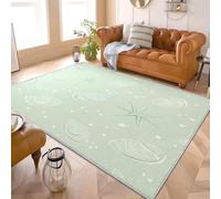 Vida Marina Sencilla Alfombra de Franela Antideslizante Verde Salvia Alfombras Lavables de Pelo Corto, Hipoalergénica, Alfombra Interior para Salón, Dormitorio y Entrada 120x170 cm