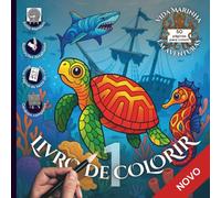 Vida Marinha em Aventuras - Livro de Colorir 1 - Estilo Mandala Detalhado: 50 Desenhos em 25 Cenários Divertidos para Adultos e Crianças