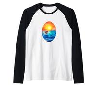 Vida oceánica. Atrapar Olas, Surfista Camiseta Manga Raglan