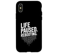 Vida pausada Reiniciar Tech Geek Humor Carcasa para iPhone X/XS