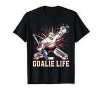 Vida Portero Hockey Hielo Divertido Portero Camiseta