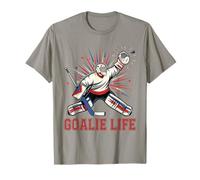 Vida Portero Hockey Hielo Divertido Portero Camiseta