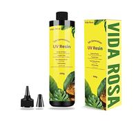 Vida Rosa Resina UV 500g Gran Capacidad, Pegamento de Resina Dura Súper Transparente, Curado Más Rápido a la Luz del Sol para Domo, Recubrimiento y Fundición, Manualidades, Resistente al Amarilleo