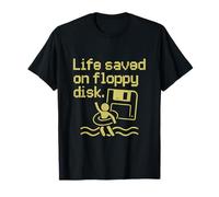 Vida salvada en Floppy Disk 90s Y2K Nostalgia tecnológica Camiseta