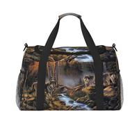 Vida Salvaje del Lobo,Bolsas Deportivas, Bolsos de Viaje Deportivos Cruzados de Mano, Bolsas de Viaje de Gran Capacidad para Mujeres y Hombres.