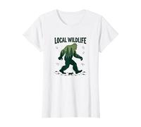 Vida Salvaje Local: Aventura en el Bosque Bigfoot para Amantes de la Naturaleza Camiseta, Mujer, Blanco, XL