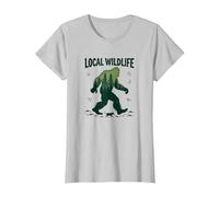 Vida Salvaje Local: Aventura en el Bosque Bigfoot para Amantes de la Naturaleza Camiseta, Mujer, Plata, XL