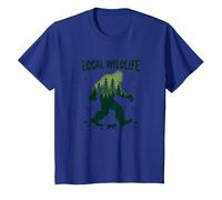 Vida Salvaje Local: Aventura en el Bosque Bigfoot para Amantes de la Naturaleza Camiseta, Niños, Azul Real, 12 años