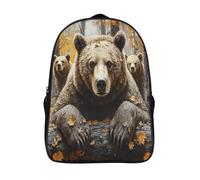 vida silvestre en otoño mochilas ligeras gran capacidad familia de osos mochila impermeable 2 compartimento con arnés ajustables 3d impresos mochilas-16,para mujer hombre safari de senderismo
