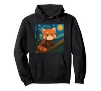 Vida Silvestre Panda Rojo Van Gogh Noche Estrellada Obra De Arte Sudadera con Capucha