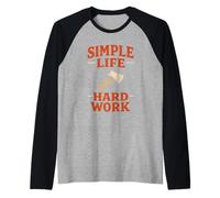 Vida Simple Trabajo Duro Homestead Valores Estilo de Vida Rural Camiseta Manga Raglan